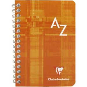 CLAIREFON Spiralheft mit Index  9,5x14cm 68599     5mm, A-Z, ass.        50 Blatt