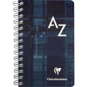 CLAIREFON Spiralheft mit Index  7,5x12cm 8589      5mm, A-Z, ass.        50 Blatt