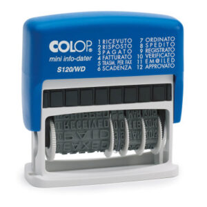 COLOP     Mehrtextstempel         41x4mm S120WDD07 12 Texte           Italienisch
