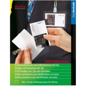 DUFCO     Karten Self. lam. 53102.001 74x104mm mit clip 8 Stück