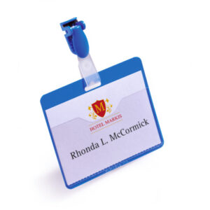 DURABLE   Namensschild mit Clip     blau 810606    90x60mm               25 Stück