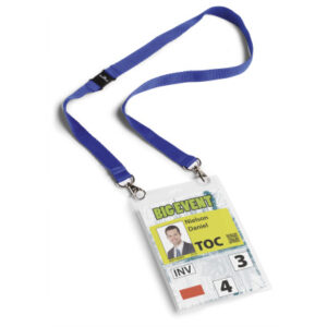 DURABLE   Event-Namensschild          A6 852507    blau, Textilband Duo    10 St.