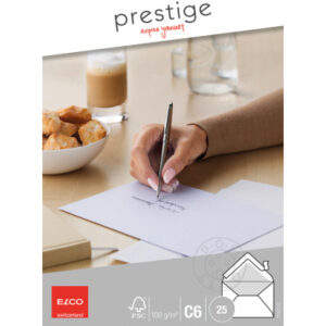 ELCO      Couvert Prestige elegante   C6 73127.12  100gm2,weiss,o.Fenster 25 Stk.