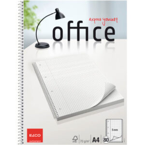ELCO      College Office kariert 5mm  A4 74437.18  hochweiss, 70g        80 Blatt