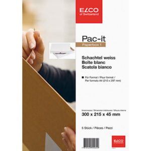 ELCO      Paperbox Pac-it   300x220x45mm 74565.12  weiss                  5 Stück