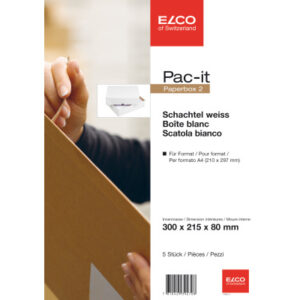 ELCO      Paperbox Pac-it   300x215x80mm 74566.12  weiss                  5 Stück