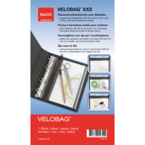 ELCO      Reissverschlusstasche Velobag 74802.20  schwarz, A5          160x221mm