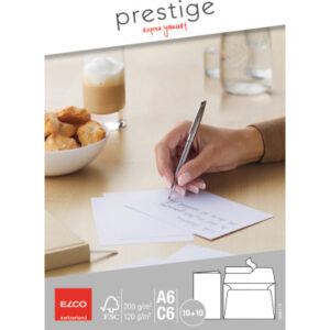 ELCO      Schreibkarten Prestige   A6/C6 89301.10  weiss,m.Couvert,200gm2  10Stk.