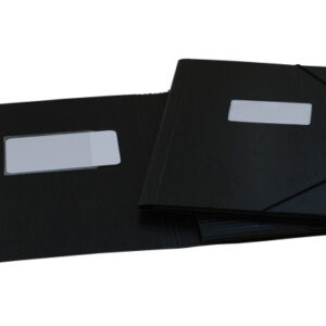 EROLA     Gummibandmappe 650my        A4 33299F    schwarz Pressspan  mit Fenster