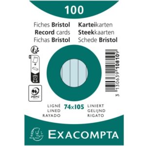 EXACOMPTA Karteikarten liniert        A7 10810SE   blau                 100 Stück