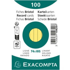 EXACOMPTA Karteikarten liniert        A7 10820SE   gelb                 100 Stück