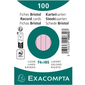 EXACOMPTA Karteikarten liniert        A7 10830SE   rosa                 100 Stück
