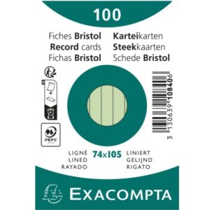 EXACOMPTA Karteikarten liniert        A7 10840SE   grün                 100 Stück
