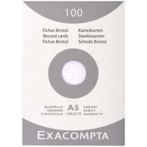 EXACOMPTA Karteikarten kariert 5mm    A5 13208E    weiss                100 Stück