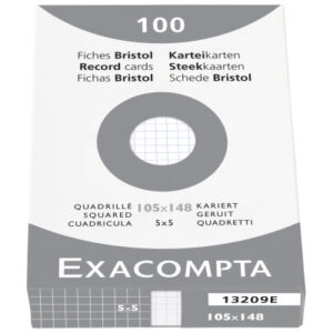 EXACOMPTA Karteikarten kariert 5mm    A6 13209E    weiss                100 Stück