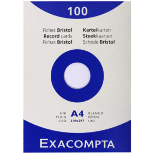 EXACOMPTA Karteikarten blanko         A4 13306E    weiss                100 Stück