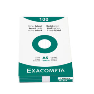 EXACOMPTA Karteikarten liniert        A5 13808B    weiss                100 Stück
