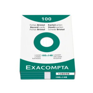 EXACOMPTA Karteikarten liniert        A6 13809B    weiss                100 Stück