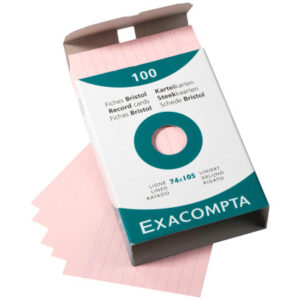 EXACOMPTA Karteikarten liniert        A7 13830B    rosa                 100 Stück