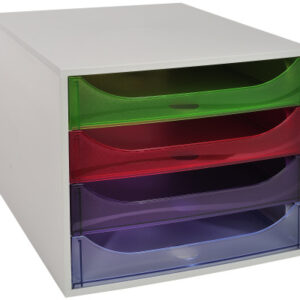 EXACOMPTA Schubladenbox 228699D   ECOBOX 4 Schubladen, transp.