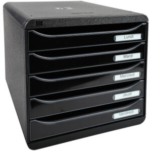 EXACOMPTA Schubladenbox 3097214D  BIG-BOX,5 Schubladen,schwarz