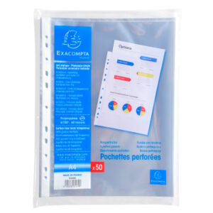 EXACOMPTA Zeigetaschen PP 60my        A4 5250E     transparent genarbt   50 Stück