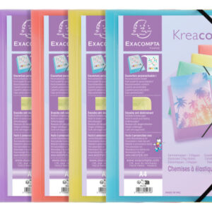 EXACOMPTA Gummibandmappe Aquarel      A4 55279E    PP                        ass.