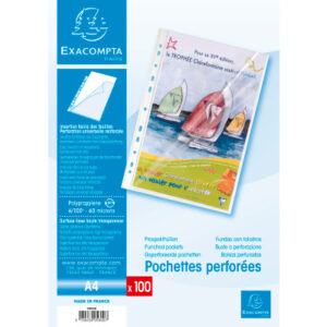 EXACOMPTA Zeigetaschen PP 60my        A4 5800E     transparent genarbt  100 Stück