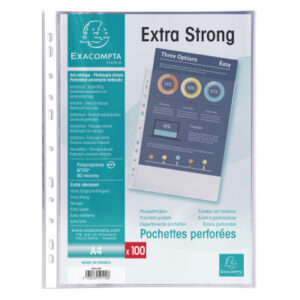 EXACOMPTA Zeigetaschen PP 80my        A4 59110E    transparent genarbt  100 Stück