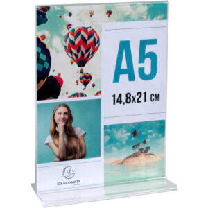 EXACOMPTA Tischaufsteller             A5 85158D    transparent, T-Form       hoch