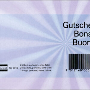 FAVORIT   Gutscheine D/F/I            A6 2058 BLAU blau                  25 Blatt