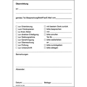FAVORIT   Übermittlungsblock DE       A6 338       weiss                 60 Blatt