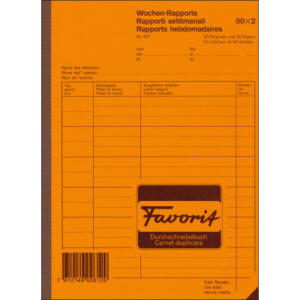 FAVORIT   Wochen-Rapport D/F/I        A5 507       weiss               50x2 Blatt
