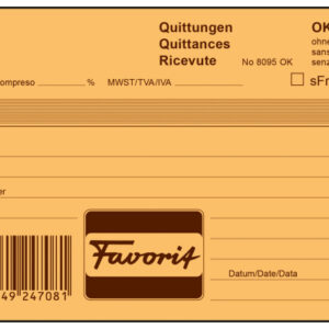 FAVORIT   Quittungen                  A6 8095 OK   blau/weiss,D/F/I,durchschr.