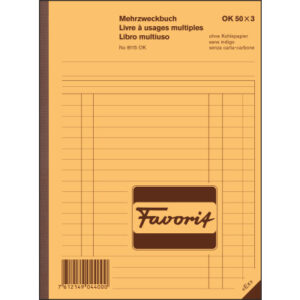 FAVORIT   Mehrzweckbuch D/F/I         A5 8115OK    blau/blau/weiss     50x3 Blatt