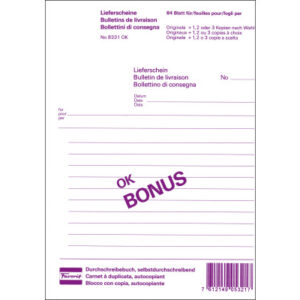 FAVORIT   Lieferscheine D/FI          A5 8331OK    weiss                 84 Blatt
