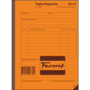 FAVORIT   Tages-Rapport D             A5 9186      weiss/weiss         50x2 Blatt
