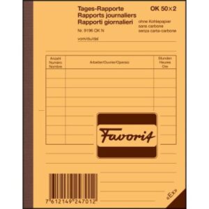 FAVORIT   Tages-Rapporte              A6 9196 OK N weiss/weiss, nummeriert,D/F/I