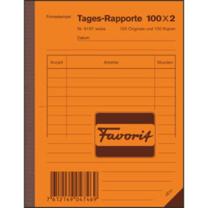 FAVORIT   Tages-Rapport D             A6 9197 W    weiss/weiss        100x2 Blatt