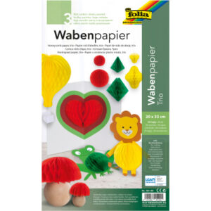 FOLIA     Wabenpapier Regenbogen 451-09    3 Blatt, farbig