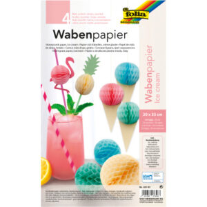 FOLIA     Wabenpapier 451-91    Icecream 4 Blatt, farbig
