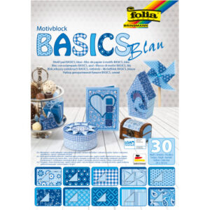 FOLIA     Motivblock Basic 46449     blau, 30 Blatt