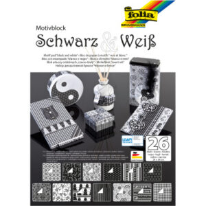 FOLIA     Motivblock Basic 46749     schwarz/weiss, 26 Blatt