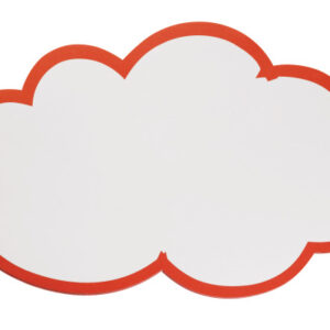 FRANKEN   Moderationskarte Wolke UMZ W     25x42cm, weiss,roter Rand