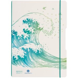 HERLITZ   Notizbuch My Book A4 50033645  A4 gREENline Welle 80Bl.kar.