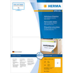 HERMA     EtikettenSPECIAL 199.6x143.5mm 10314     weiss,non-perm.  200St./100Bl.