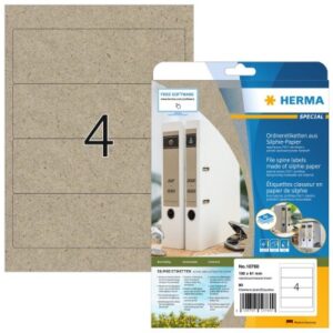 HERMA     Etiketten      192,0 x 61,0 mm 10760     aus Silphie-Papier    80 Stück