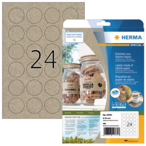 HERMA     Etiketten           rund 40 mm 10761     aus Silphie-Papier   480 Stück
