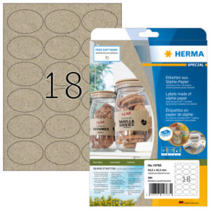HERMA     Etiketten       63.5 x 42.3 mm 10763     aus Silphie-Papier   360 Stück