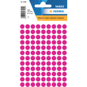 HERMA     Etiketten rund             8mm 1836      pink                 540 Stück